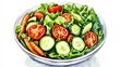 © kirania - Vibrant depiction of a colorful vegetable salad.