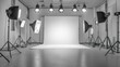© bani - Empty photo studio with lights and backdrop. (1)