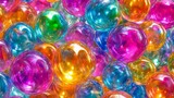 Vibrant, colorful, glossy spheres create a mesmerizing display.