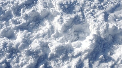 Poster - Fresh snow blankets the ground in smooth, untouched layers, exhibiting textured patterns and gentle shadows in a tranquil outdoor environment