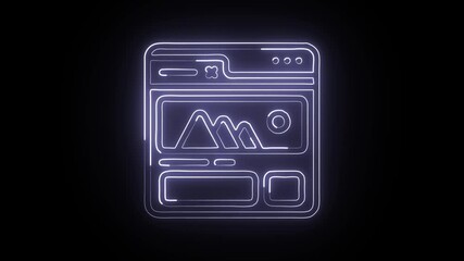 glowing nglowing neon user interface icon isolated, black background, HD video motion graphic animationeon user interface icon isolated