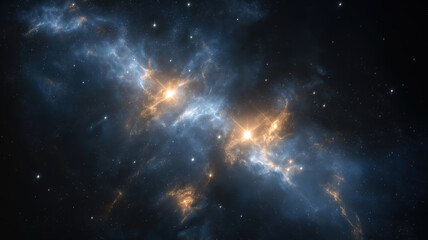 Wall Mural - Twinkling stars scattered across the Milky Way galaxy in a vast dark space, showcasing the depth