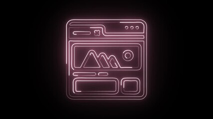 glowing nglowing neon user interface icon isolated, black background, HD video motion graphic animationeon user interface icon isolated