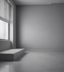 Wall Mural - Elegant gradient grey room, perfect for showcasing products, studio, sophisticated
