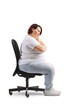© Ljupco Smokovski - Sad overweight woman sitting in an office chair