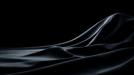Poster - Gradient waves flow smoothly from left to right, highlighted by soft side lighting, offering a dramatic contrast. The left side features ample copy space for text