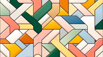Poster - Colorful mosaic of squares and rectangles. The colors are bright and the shapes are irregular. The image has a playful and whimsical feel to it
