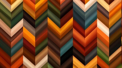 Leinwandbilder - Colorful pattern of triangles and rectangles with a brown and orange background. The pattern is made up of different colors and shapes, creating a dynamic and eye-catching design
