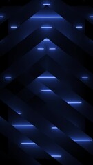 Wall Mural - sleek stylish vertical tech background with glowing blue neon light beams and diagonal shapes. full 