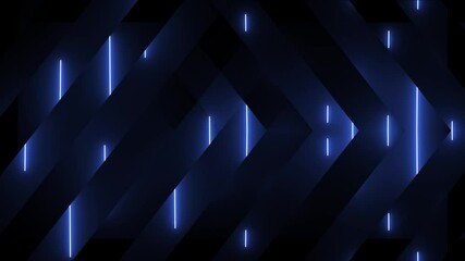 Wall Mural - sleek stylish tech background with glowing blue neon light beams and diagonal shapes. full hd and lo