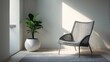 © AImmersive Imagery - Modern armchair alongside houseplant in home interior