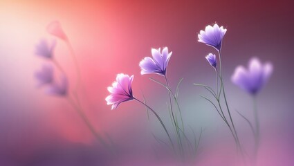 Leinwandbilder - Soft pastel flower gradient with light effects in a simple style