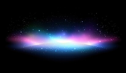 cosmic nebula, vibrant colors, and scattered stars in deep space. a band of radiant light stretches 