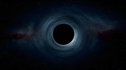 Wall Mural - cosmic abyss red blue swirls enveloping black hole gravity's pull visualizing space time phenomenon 