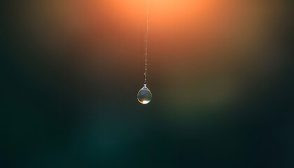 Wall Mural - drop of water hanging from a string