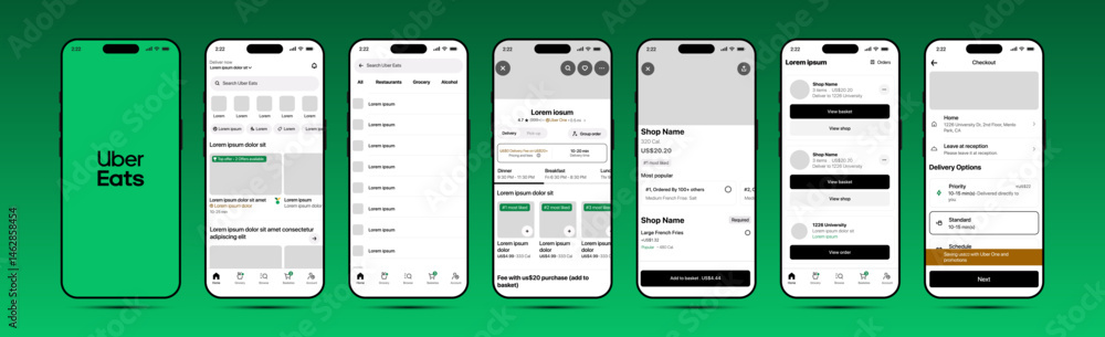 Uber Eats mobile UI mockup – modern food delivery app interface ...