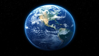 Wall Mural - the earth as seen from space, with city lights illuminating the continents and global network lines 