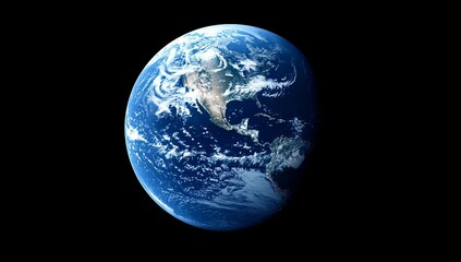 Wall Mural - the visualization of the earth from space showcases continents lit up by city lights, with global ne
