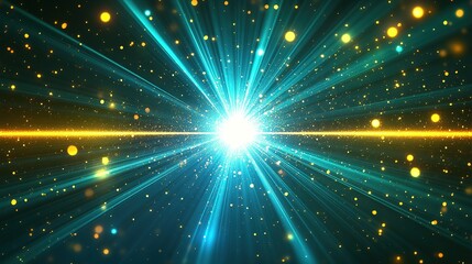 Wall Mural - Radiant light burst digital space abstract art dynamic atmosphere bright viewpoint energy concept