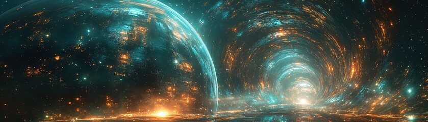 Wall Mural - exploring cosmic portals deep space digital art sci-fi universe stunning visuals abstract concepts