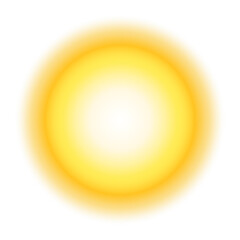 Wall Mural - sun gradient effect on transparent background creates a bright central illumination radiating outwar