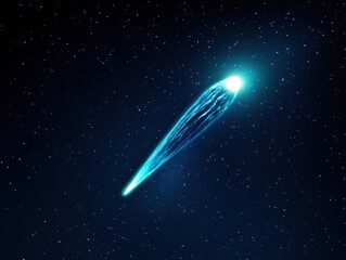 bright comet in dark space