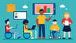 © Justlight - Inclusive Education A classroom setup with students of varying abilities working together with adaptive learning tools like tablets and accessible seating.