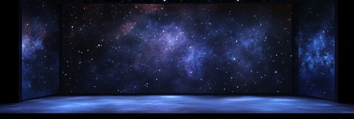 Wall Mural - a blue background with stars on it. the stars are scattered all over the background. the background 