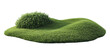 © Png Art - Isolated lush green grass hill with small bush 3d render high resolution on transparent background