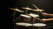 © Sirenix AI - Drummer playing drums with sticks against a dark background