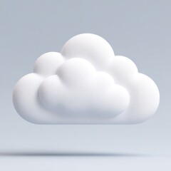 Wall Mural - a fluffy white cloud illustration against a soft gray background, cloud computing