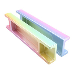 Leinwandbilder - Abstract pastel colored geometric steel beam with a clean minimalist design and soft textured finish creating a visually striking and contemporary composition