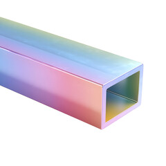 Poster - A pastel colored metallic industrial beam with a rounded and minimalist design set against a clean white backdrop