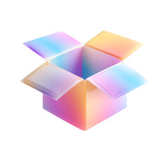 Fototapete - A visually striking 3D cube shaped box in a blend of soft pastel colors with subtle shadows and a clean minimalist backdrop