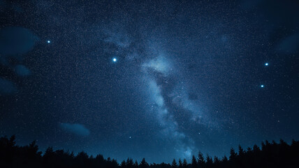 Wall Mural - A fully starry night sky sparkles with endless stars lighting up the darkness with cosmic wonder