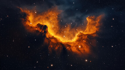 Wall Mural - Realistic nebula glowing brightly with surrounding stars and cosmic dust in deep outer space