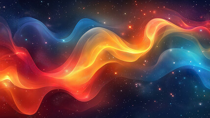 Wall Mural - cluster of stars shining in a cosmic space background with vibrant abstract patterns and designs