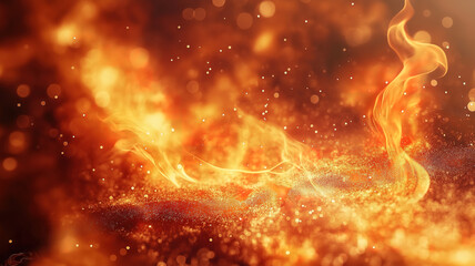 Wall Mural - bokeh lights blending with fire sparkles to create a warm and festive background design