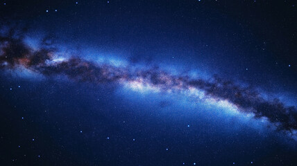 Wall Mural - A stunning depiction of the Milky Way galaxy, stars scattered across a serene blue background