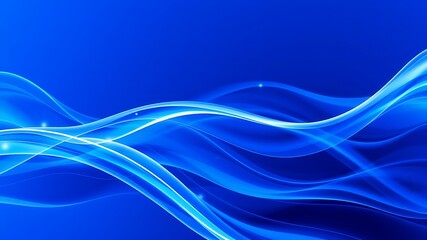 Wall Mural - abstract blue wavy background featuring glowing light effects suitable for digital designs