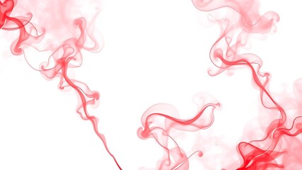 Canvas Print - abstract red smoke effect floating against a clean white background ideal for designs