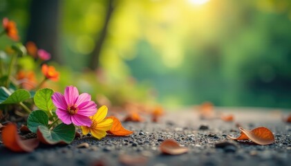 Wall Mural - Subtle gradient transitions, soft focus, blurred natural elements, smooth, pastel, focus