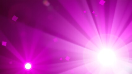 Canvas Print - dynamic pink light burst with lens flare and square confetti for abstract background