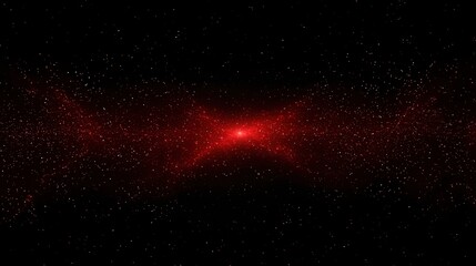 Wall Mural - A glowing red nebula with countless stars scattered across a dark space background.