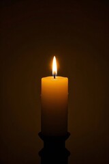 Wall Mural - there is a lit candle that is sitting in the dark