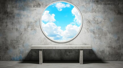 Wall Mural - Concrete bench with skylight