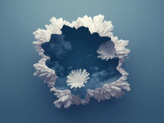 Wall Mural - abstract design with intricate white shapes on a muted background.