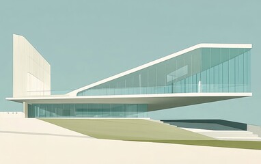 Wall Mural - Modern architectural design with a glass facade