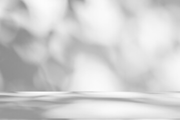 Leinwandbilder - Wall interior background, studio and backdrops show products.with shadow from window color white and grey. background for text insertion and presentation product	
