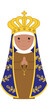 © Luz Design - Nossa Senhora Aparecida Padroeira do Brasil Ilustração fofa vetor